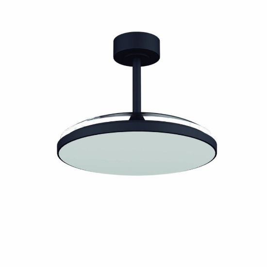 Plafoniera con ventilatore pale motorizzate nero fino a 20 mq led cct da 2700k a 5000k con telecomando