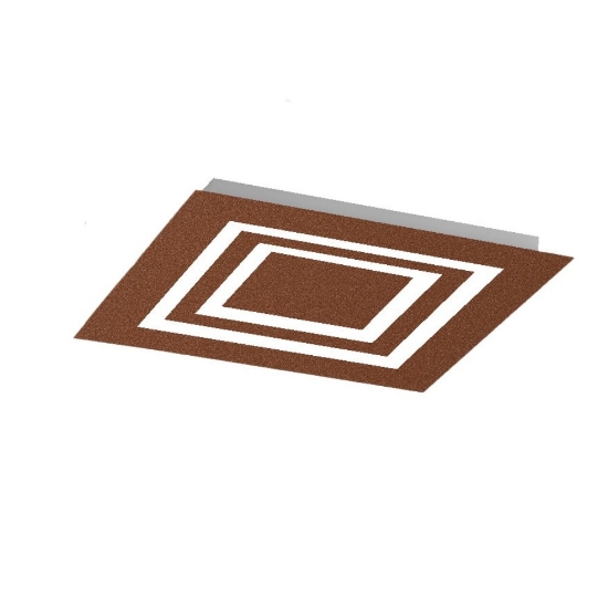 Plafoniera 50 cm rame opaco quadrata moderna led cct 3000k 4000k per salotto