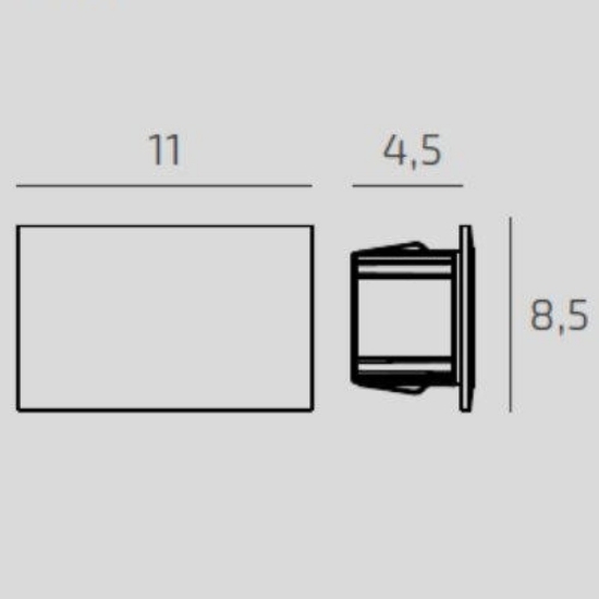 Top light segnapasso gliss da incasso parete per esterno led cct 3000k 4000k 5000k ip65