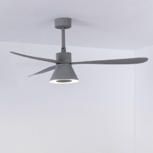 Ventilatore da soffitto grigio con led cct 2700k 3500k 4000k app tuya motore silenzioso 28 mq