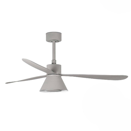 Ventilatore da soffitto grigio con led cct 2700k 3500k 4000k app tuya motore silenzioso 28 mq