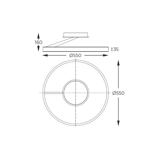 Plafoniera rotonda nero e oro dimmerabile led cct da 3000k a 6000k con telecomando