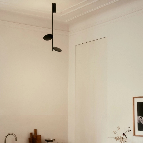 Plafoniera moderna stilnovo kimia nera led orientabili