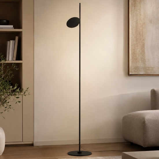 Lampada da terra piantana nera orientanile stilnovo kimia led dimmerabile