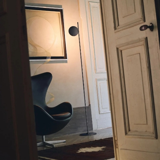 Lampada da terra piantana nera orientanile stilnovo kimia led dimmerabile