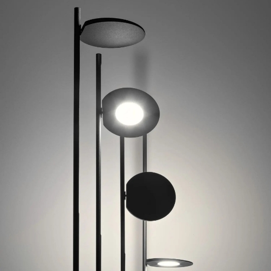 Lampada da terra piantana nera orientanile stilnovo kimia led dimmerabile