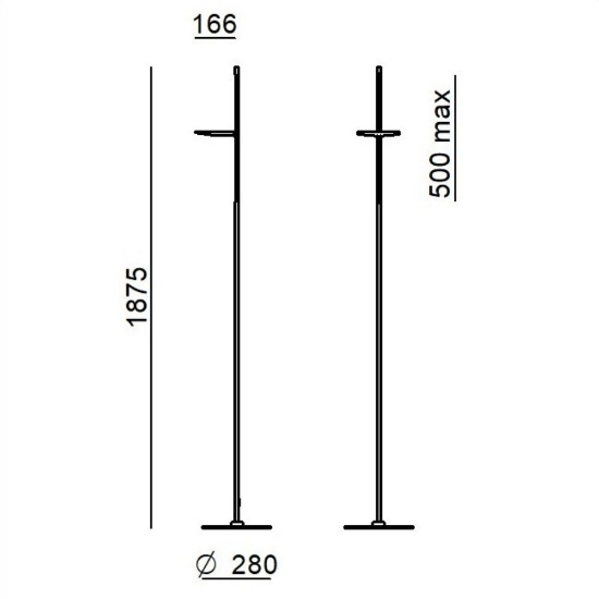 Lampada da terra piantana nera orientanile stilnovo kimia led dimmerabile