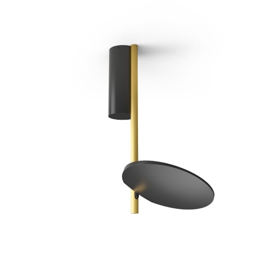 Plafoniera moderna stilnovo kimia nera e oro orientabile led 2700k