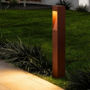 Lampione corten da giardino per esterno led 7w 3000k