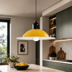 Lampadario da cucina stilnovo lampiatta disco giallo 28cm