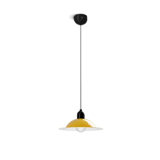 Lampadario da cucina stilnovo lampiatta disco giallo 28cm