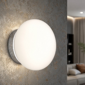 Applique da parete sfera vetro bianco top light soft