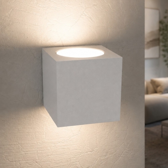 Applique cubo grigio luci sopra sotto moderna toplight plate