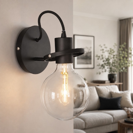 Ideal lux radio ap1 applique moderna nero orientabile