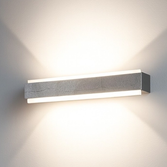 Applique da parete foglia argento rettangolare led 18w top light bios