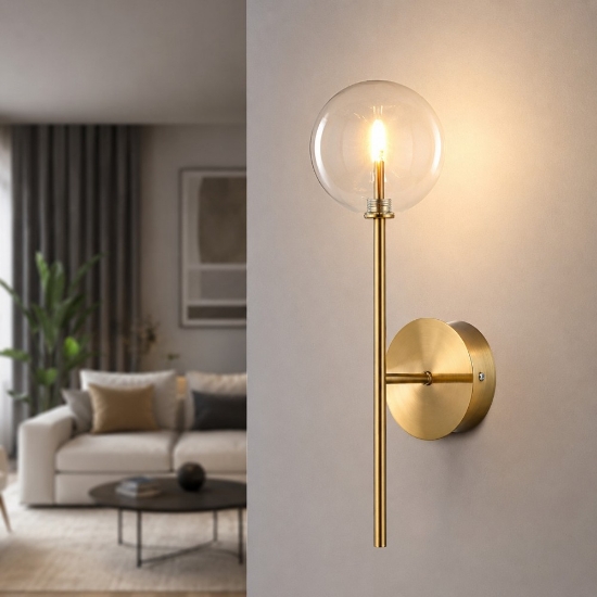Applique da parete equinoxe ap1 ottone ideal lux