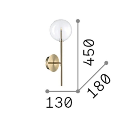Applique da parete equinoxe ap1 ottone ideal lux
