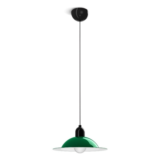 Stilnovo lampiatta lampadario da cucina disco metallo verde 28 cm