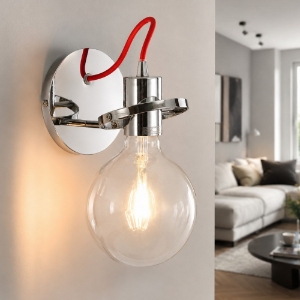 Ideal lux radio ap1 applique da parete cromo filo rosso