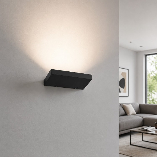 Applique led 3000k mono emissione linea light regolo nera
