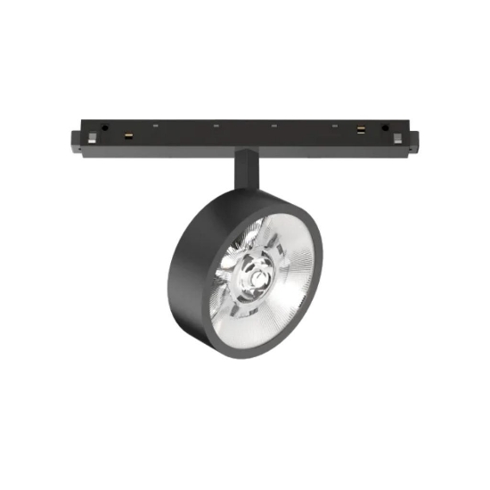 Ego ideal lux faretto per binario monofase nero led 9w 1100lm 3000k orientabile