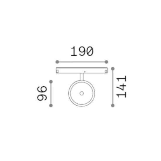 Ego ideal lux faretto per binario monofase nero led 9w 1100lm 3000k orientabile