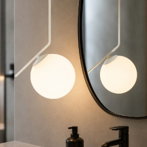 Lampadario a sospensione per bagno bianco
