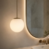 Maytoni basic form lampadario per bagno sfera vetro bianco