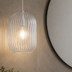Lampadario a sospensione per bagno toplight tender blu