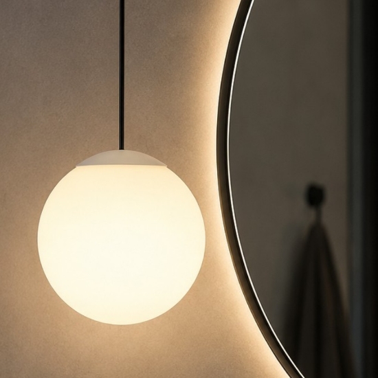 Linea light oh! s65 lampada sfera a sospensione led 7w 3000k per bagno