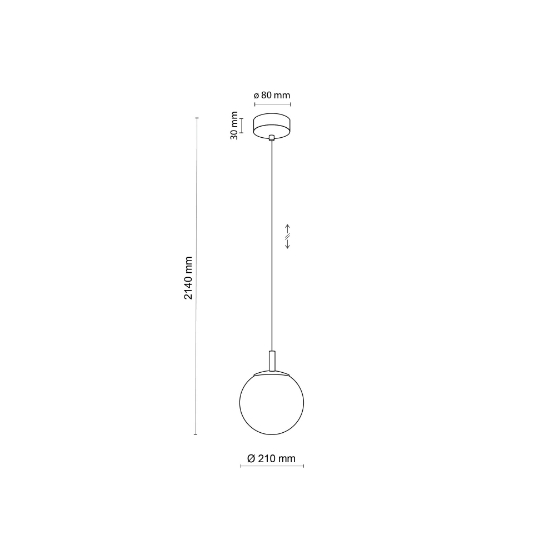 Lampadario da bagno sfera 21 cm a sospensione oro vetro trasparente rigato