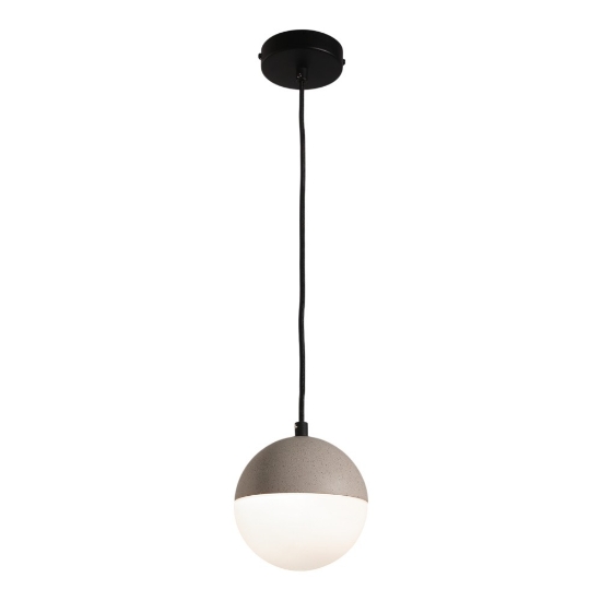 Lampadario a sospensione per bagno sfera cemento vetro