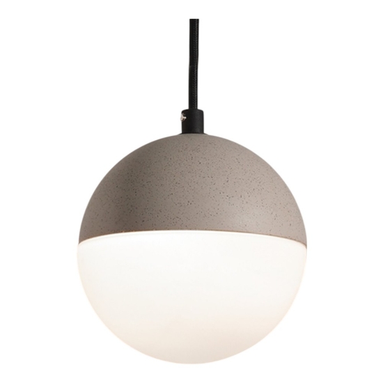 Lampadario a sospensione per bagno sfera cemento vetro