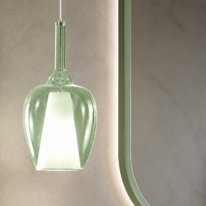 Gea luce ofelia lampadario a sospensione verde per bagno