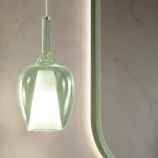 Gea luce ofelia lampadario a sospensione verde per bagno