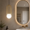 Lampadario pendente maytoni telford oro sfera bianca da bagno