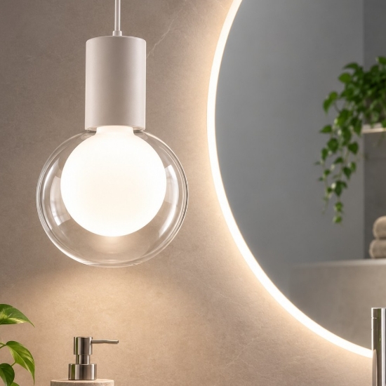 Vivida essence lampada a sopensione per bagno sfera vetro led 3000k