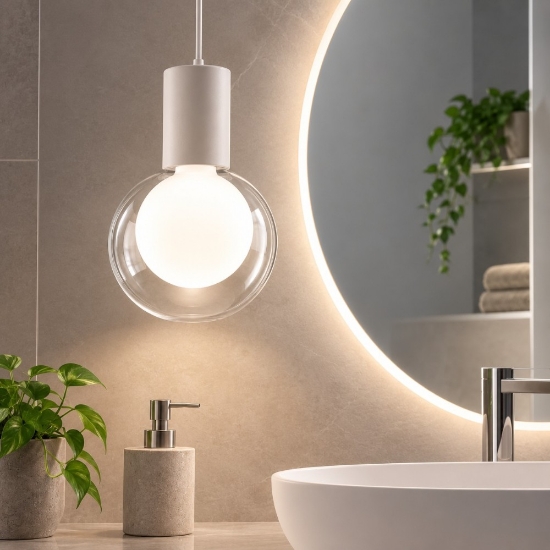 Vivida essence lampada a sopensione per bagno sfera vetro led 3000k