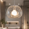 Lampadario moderno sfera vetro trasparente perenz illuminazione skin