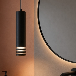 Lampadario a sospensione per bagno cilindro di nero gea luce emily