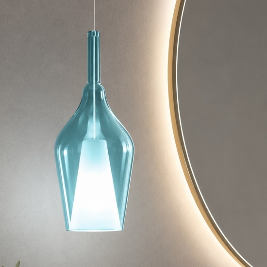 Gea luce ofelia lampadario a sospensione per bagno in vetro