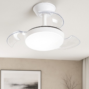 Ventilatore a plafoniera bianco da soffitto con luce pale richiudibili con telecomando fino a 12 mq