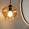 Ondaluce so verve 1 ambra lampadario da bagno a sospensione vetro con base nero