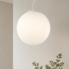 Mapa bianco sp1 d30 ideal lux lampadario per bagno sfera vetro bianco