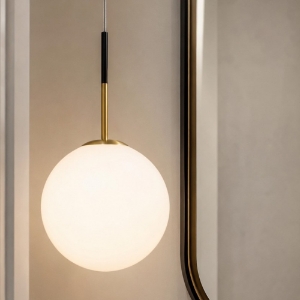 Lampadario per bagno a sospensione sfera vetro miloox jugen