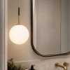 Lampadario per bagno a sospensione sfera vetro miloox jugen