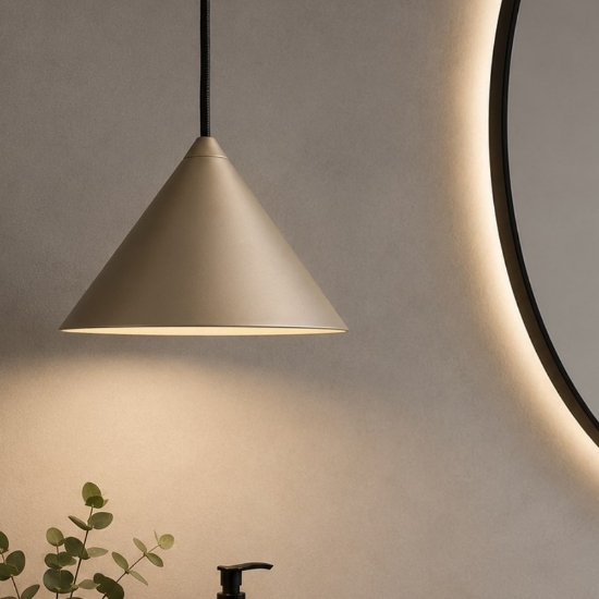 Lampadario a sospensione cono sabbia per bagno vivida luminelle