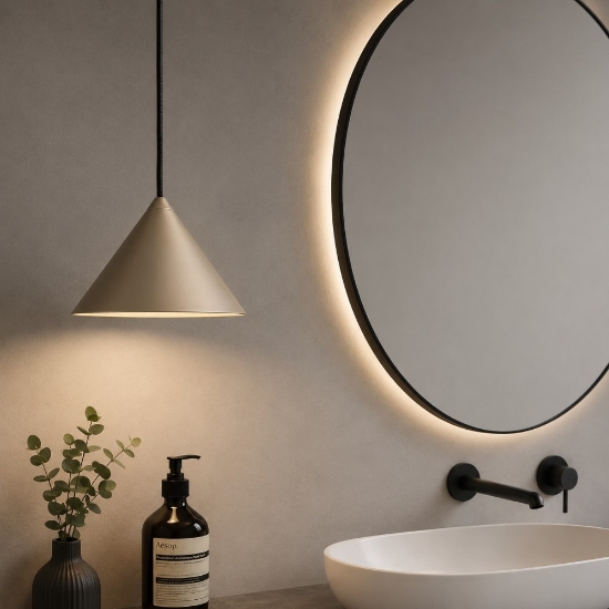 Lampadario a sospensione cono sabbia per bagno vivida luminelle