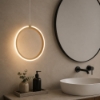 Ondaluce lampada a sospensione per bagno pinta anello led oro 12w 3000k dimmerabile
