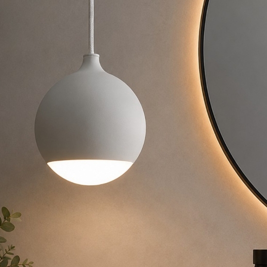 Vivida shallow lampadario a sospensione per bagno bianca led 3000k